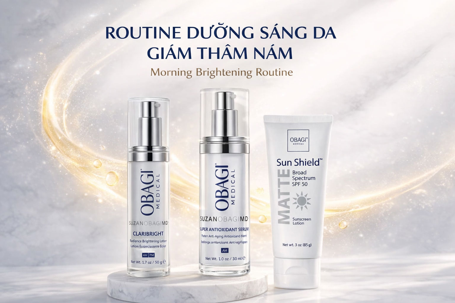 Hình: Routine dưỡng sáng da giảm thâm nám