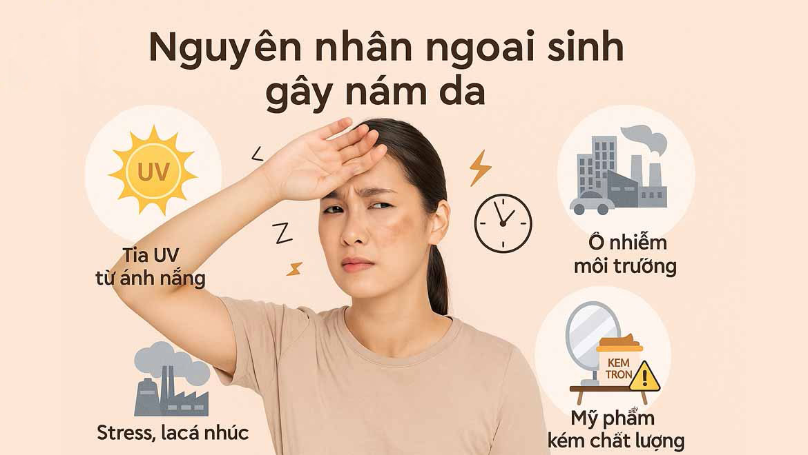 Hình: Tác nhân gây nám cho da 