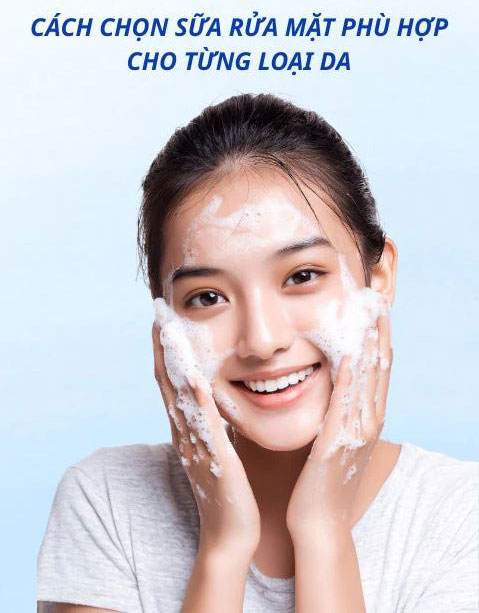 Hình: Chọn sữa rửa mặt theo từng loại da