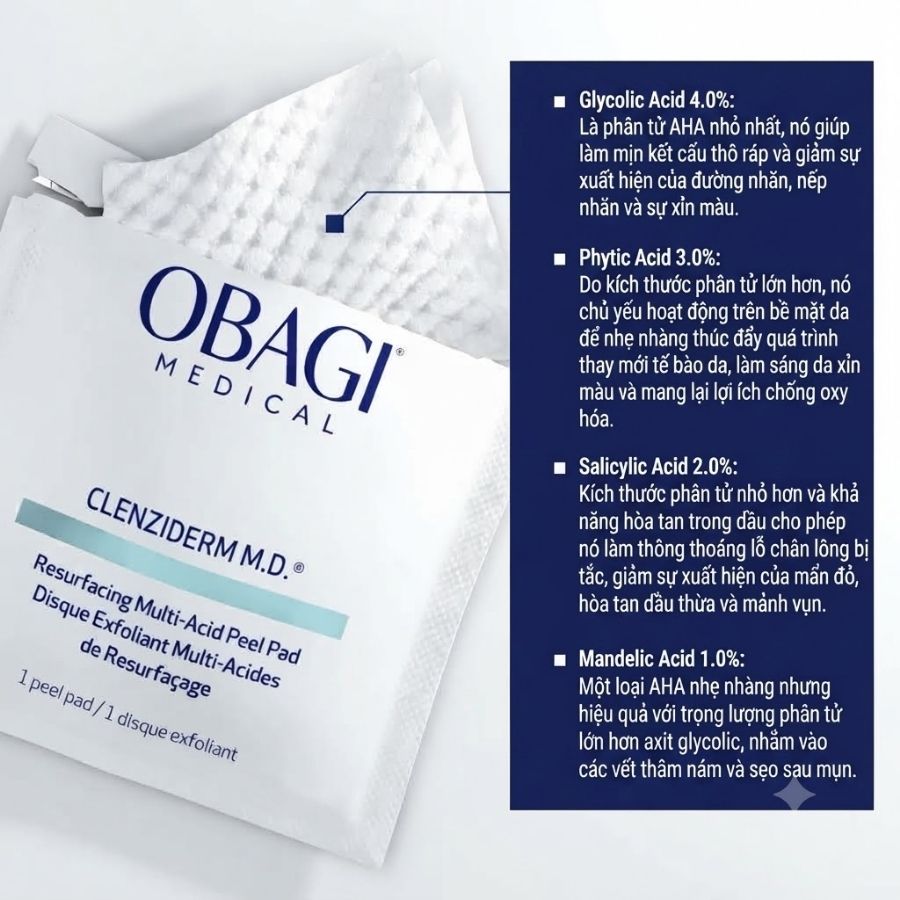 Công thức đa acid hỗ trợ làm mới bề mặt da