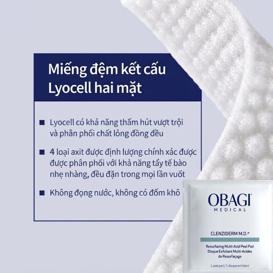 Hiệu quả khi dùng Obagi Multi-Acid Peel Pad