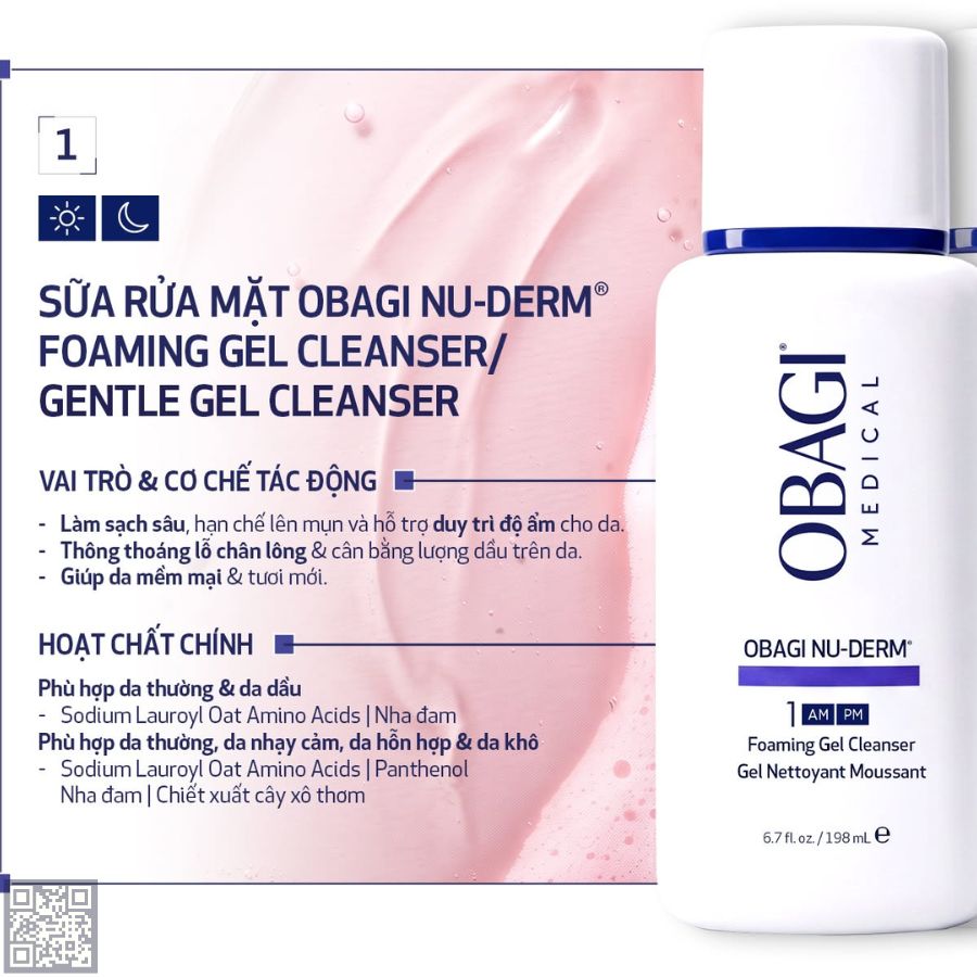Làm sạch với Obagi Nu-Derm® Foaming Gel