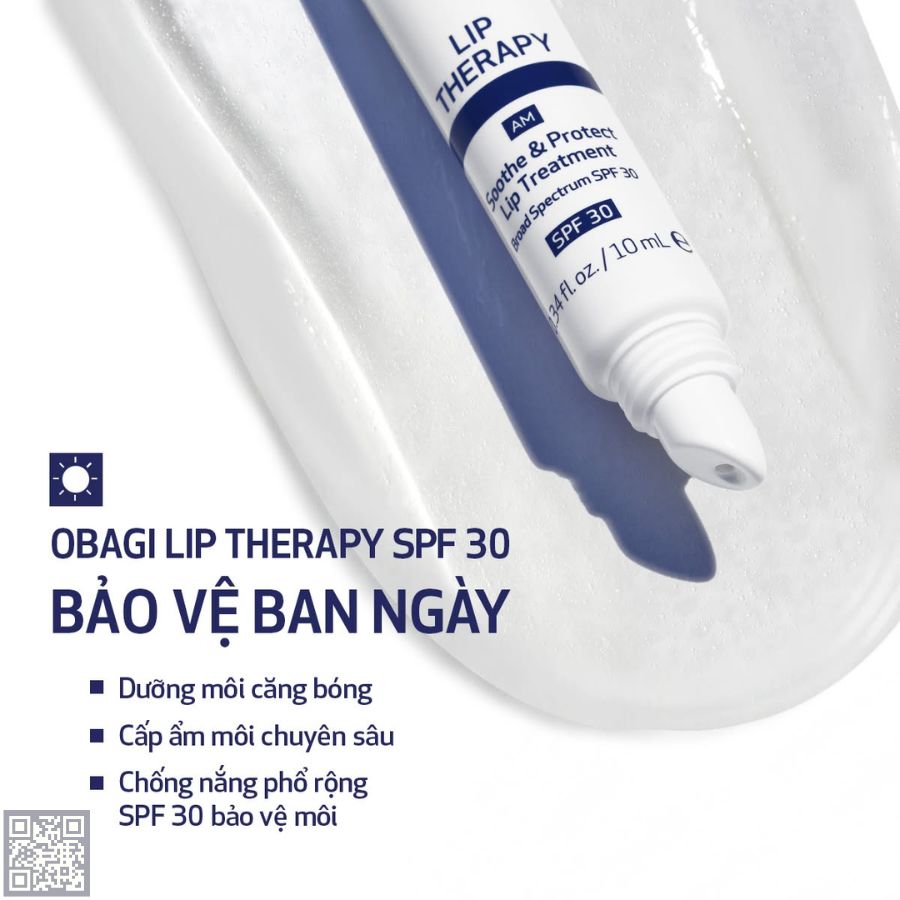 Son dưỡng môi ban ngày Obagi Lip Therapy Soothe & Protect Lip Treatment Broad Spectrum SPF 30